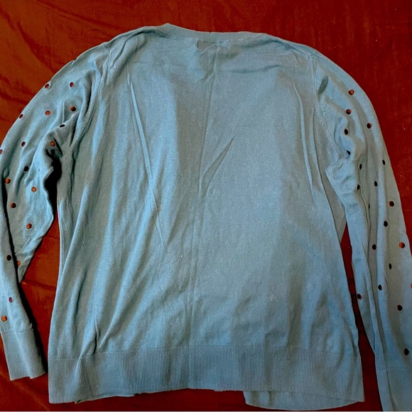 4?$20 | Old Navy Blue Cardigan with Embroidered Dots - Picture 6 of 6
